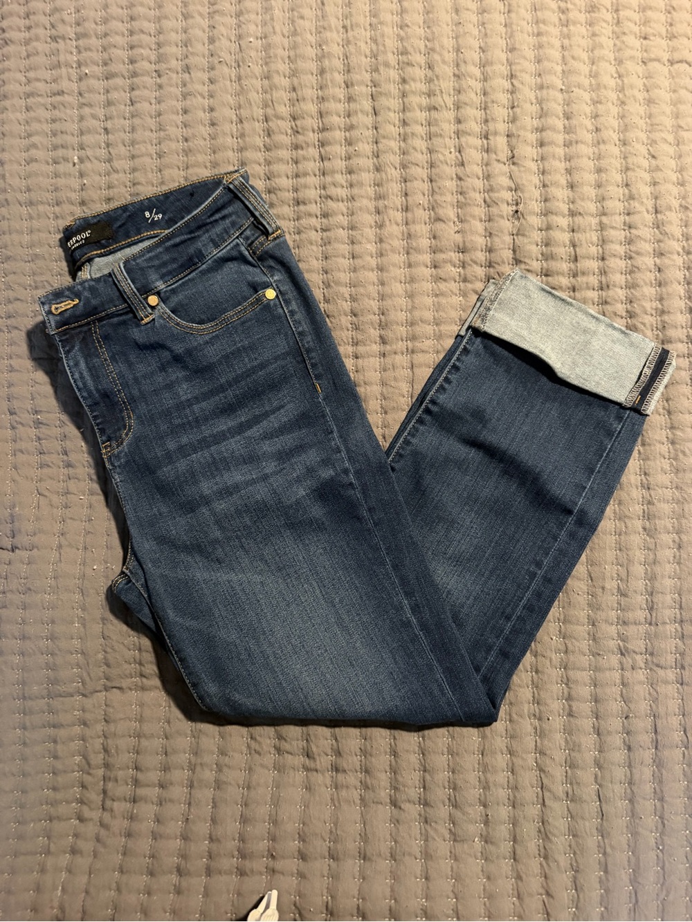Women's Liverpool Blue Slim Fit Crop Jeans